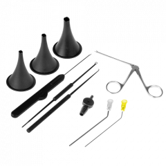 Myringotomy Kit ﾖ Standard ﾖ Sterile, Myringotomy Knife, Jobson Horne Probe (3mm),  Rosen Inserter, Suction Tubes Bent (16G & 20G),  Suction Controller,Specula (4, 5 & 6 mm), Forceps Stainless Steel (3.5mm jaw), 5/pack NZ3270-5
